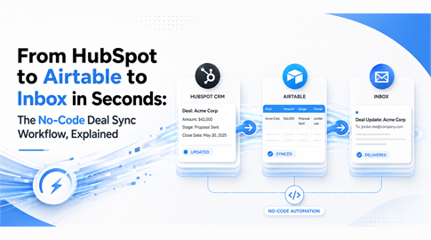 From HubSpot to Airtable to Inbox in Seconds: The No-Code Deal Sync Workflow, Explained